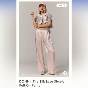 DONNI. Pink simple silk pants size small never